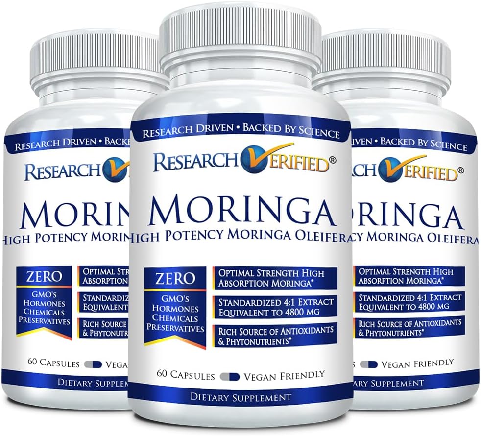 100% Pure Moringa Oleifera Extract - 1200mg Per Serving - 60 Capsules - 3 Month Supply
