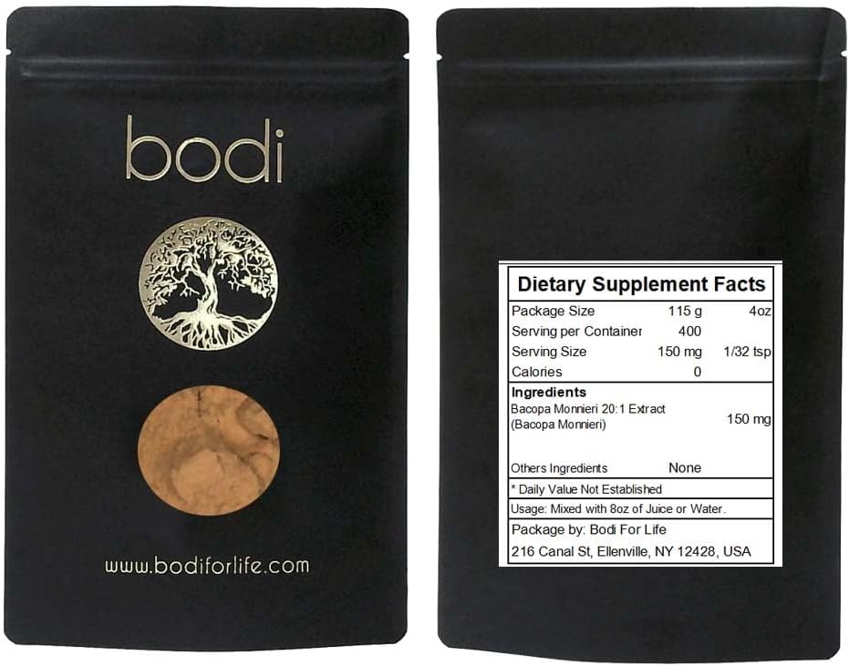 100% Pure Natural Bacopa Monnieri Extract Powder - Hand Crafted 20:1 Concentration (4 oz - 5 lb)