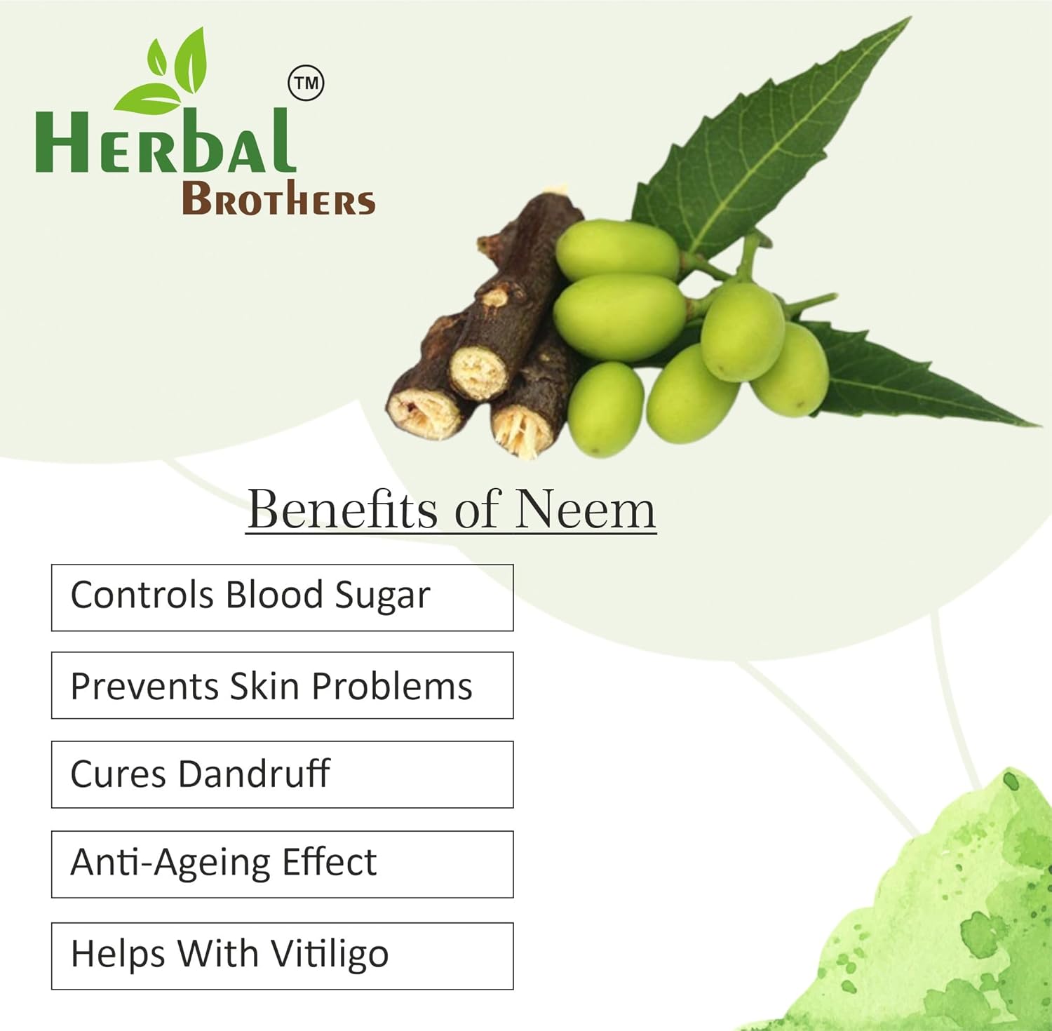100% Pure & Natural Organic Neem Powder for Skin, Hair Care & Detox - Ayurvedic Herbal Supplement - 100 Gm, Pack of 1 Brown