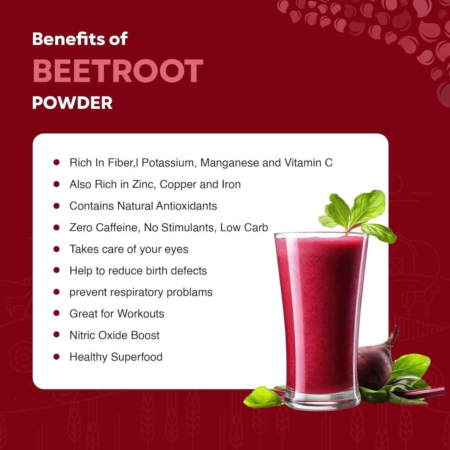 100% Pure & Natural Superfood Supplement, Rich in Nitrates, Antioxidant & Essential Nutrients, Boosts Energy & Supports Heart Health, Non-GMO & Vegan-Friendly (Organic Beetroot Powder)