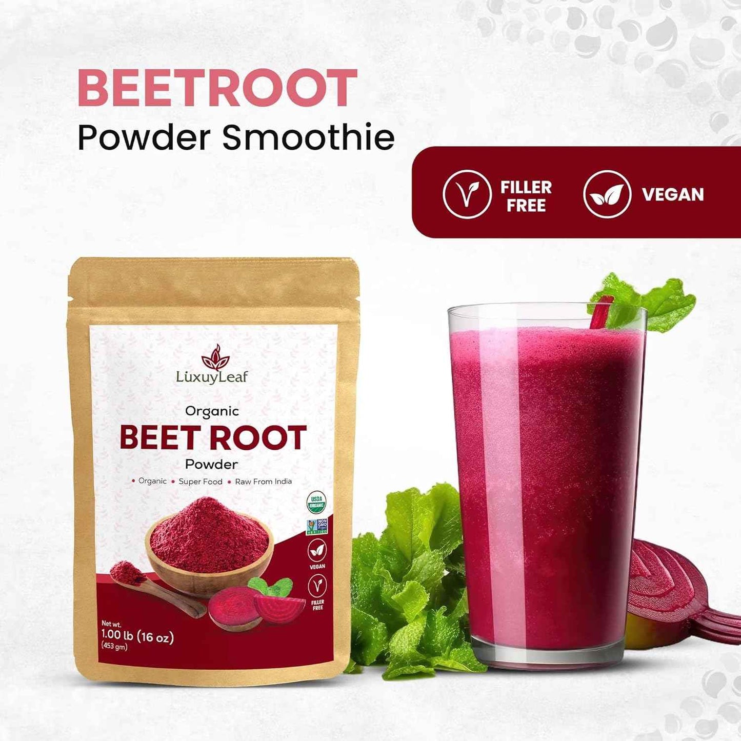 100% Pure & Natural Superfood Supplement, Rich in Nitrates, Antioxidant & Essential Nutrients, Boosts Energy & Supports Heart Health, Non-GMO & Vegan-Friendly (Organic Beetroot Powder)