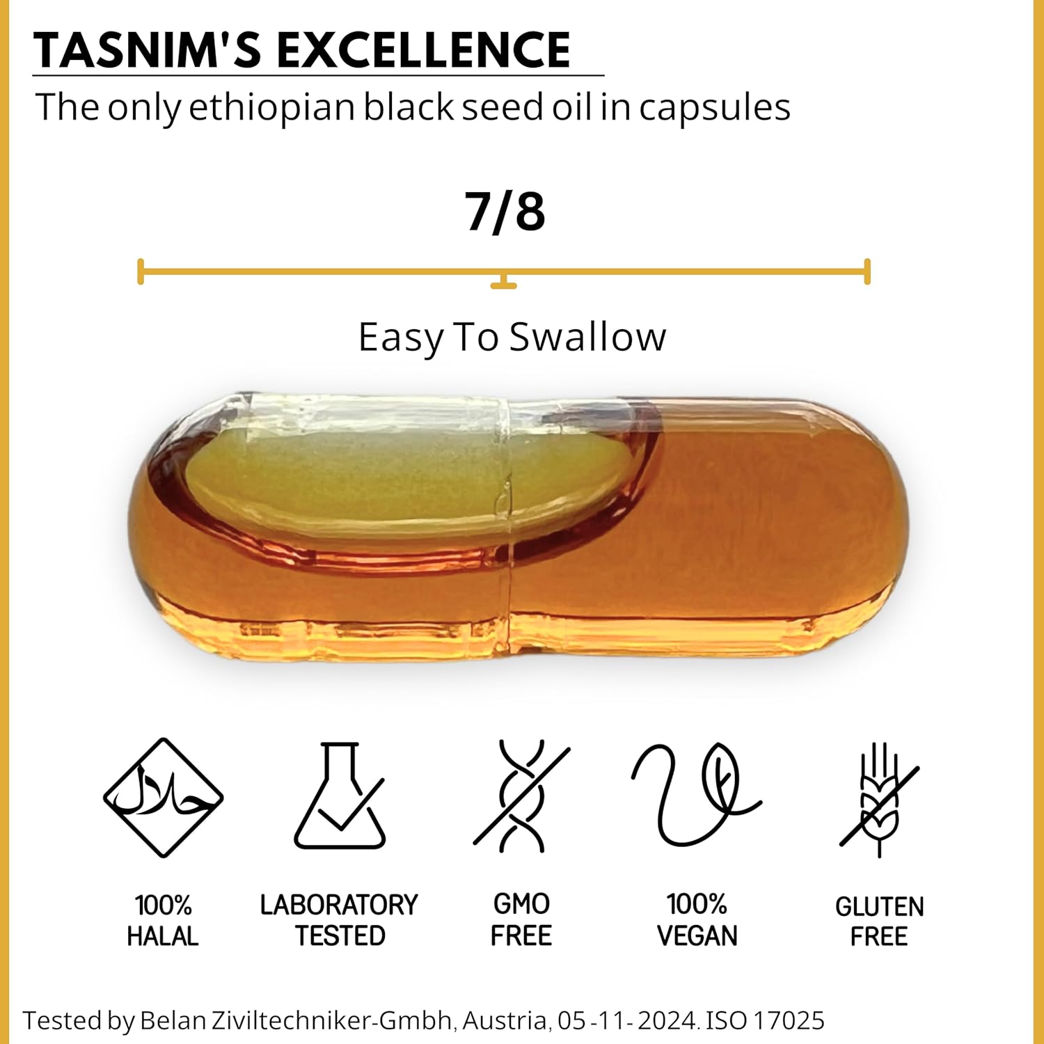 100% Pure Organic Cold-Pressed Black Seed Oil Capsules for Immune Support and Joint Comfort