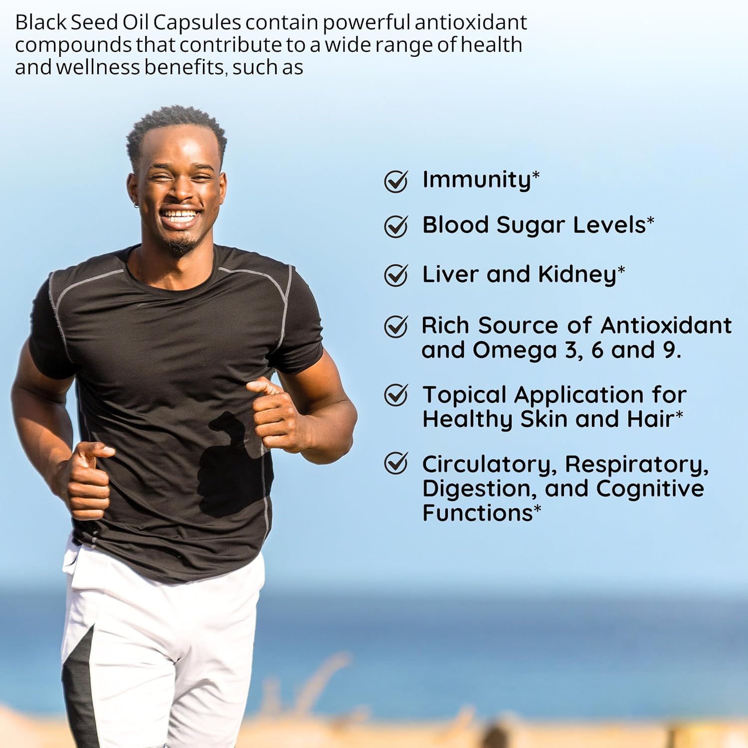 100% Pure Organic Cold-Pressed Black Seed Oil Capsules for Immune Support and Joint Comfort