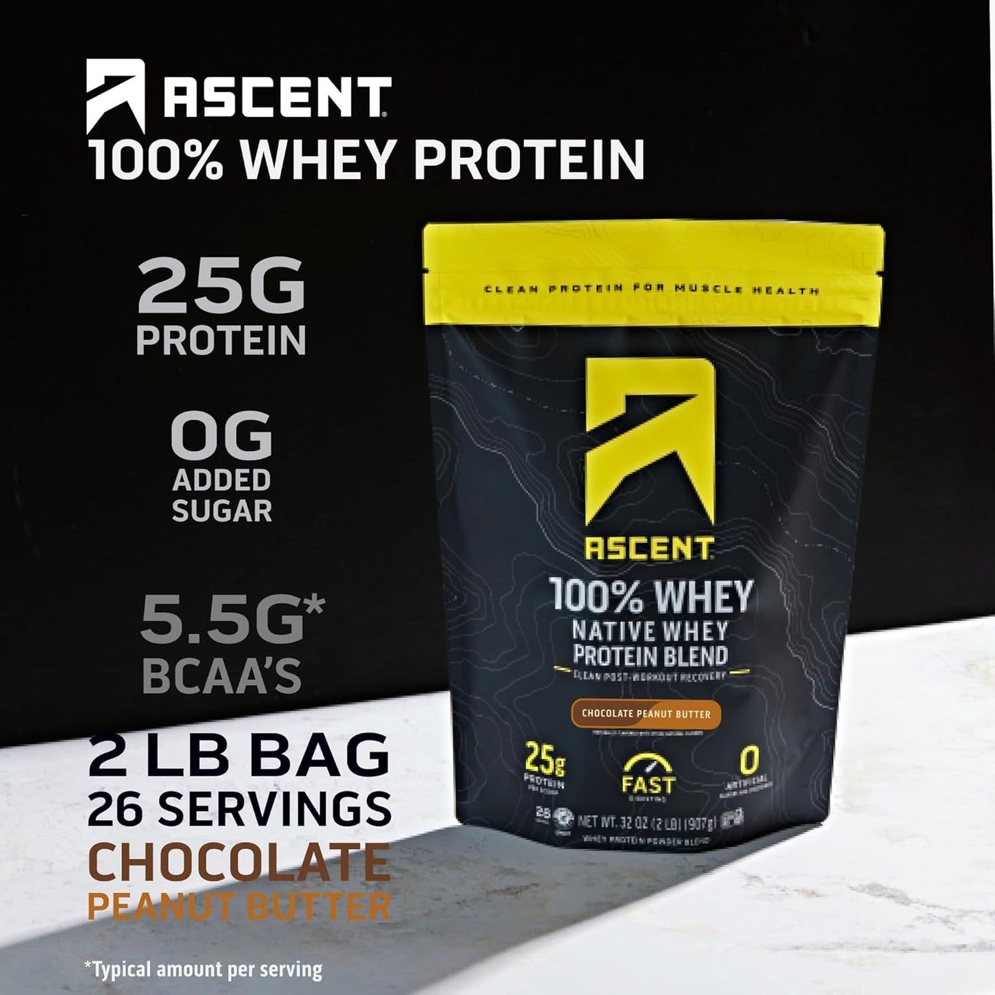 100% Whey Protein Powder in Chocolate Peanut Butter Flavor & Creatine Monohydrate Powder with 45 Servings - 2 lb & Unflavored