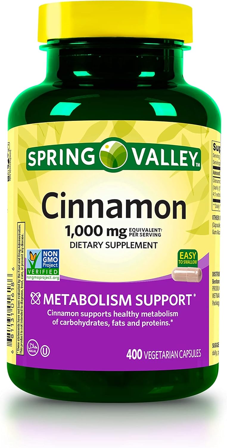 1000 mg Cinnamon Dietary Supplement for Metabolism Support - 400 Count