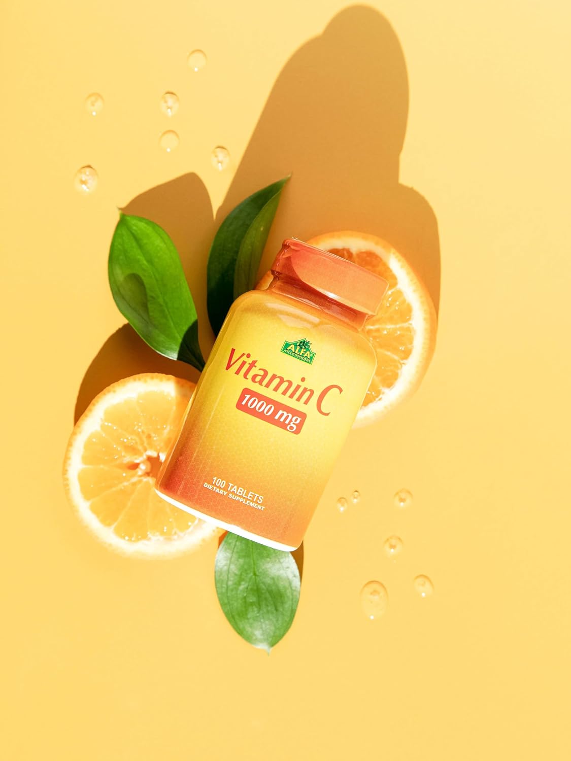 1000mg ALFA VITAMINS Vitamin C Supplements - Immune Boosting Antioxidant - Healthy Skin Support - Cold Protection - 200 Tablets Total