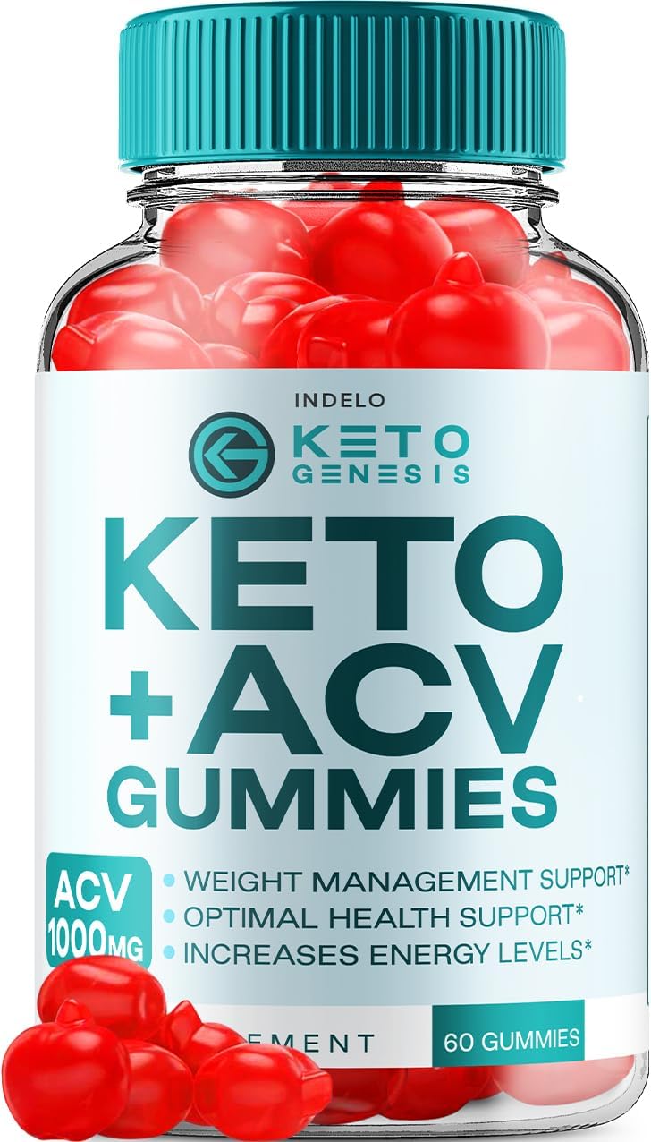 1000mg Genesis Keto + ACV Weight Management Gummies with B12 B6 - 60 Dietary Supplement Gummies