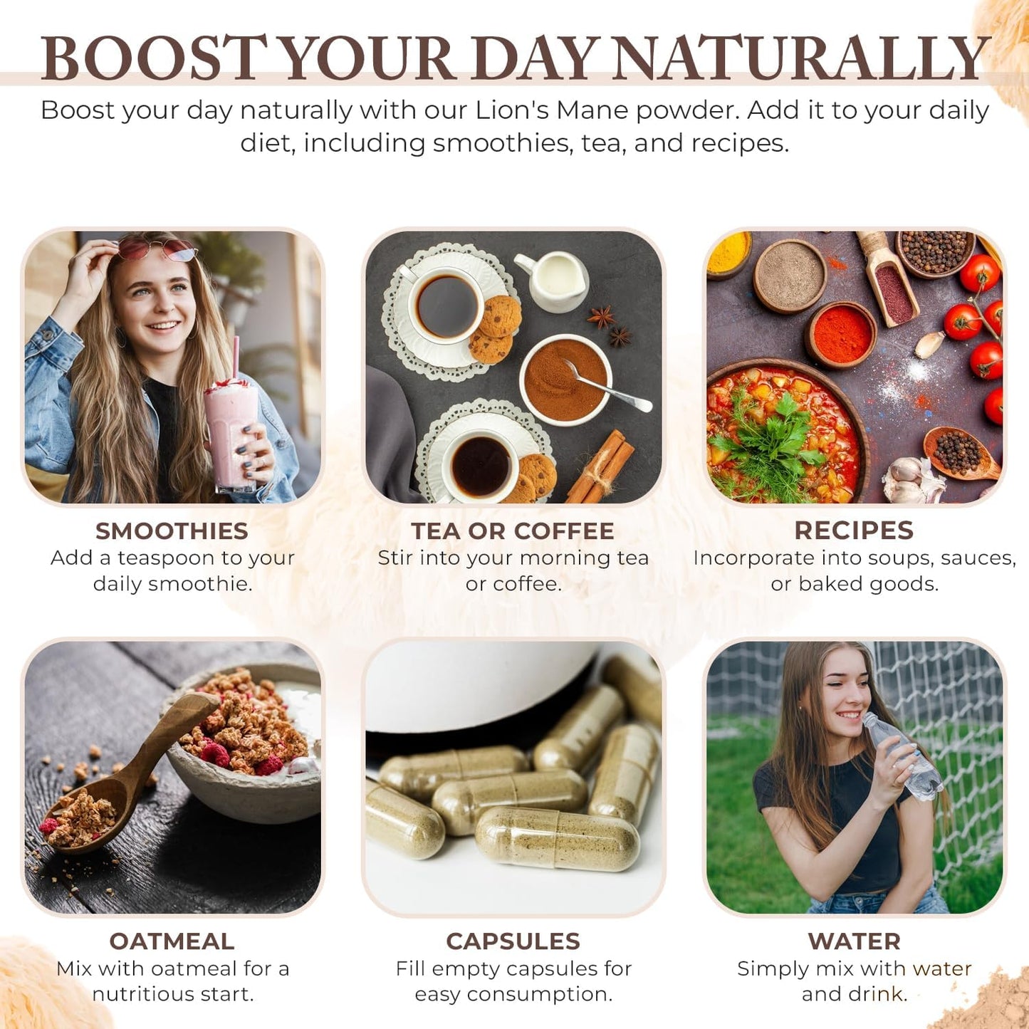 100g Heapwell Superfoods Lions Mane Powder - Premium Lion's Mane Mushroom Supplement for Cognitive Support, Immune Boost, and Mental Clarity