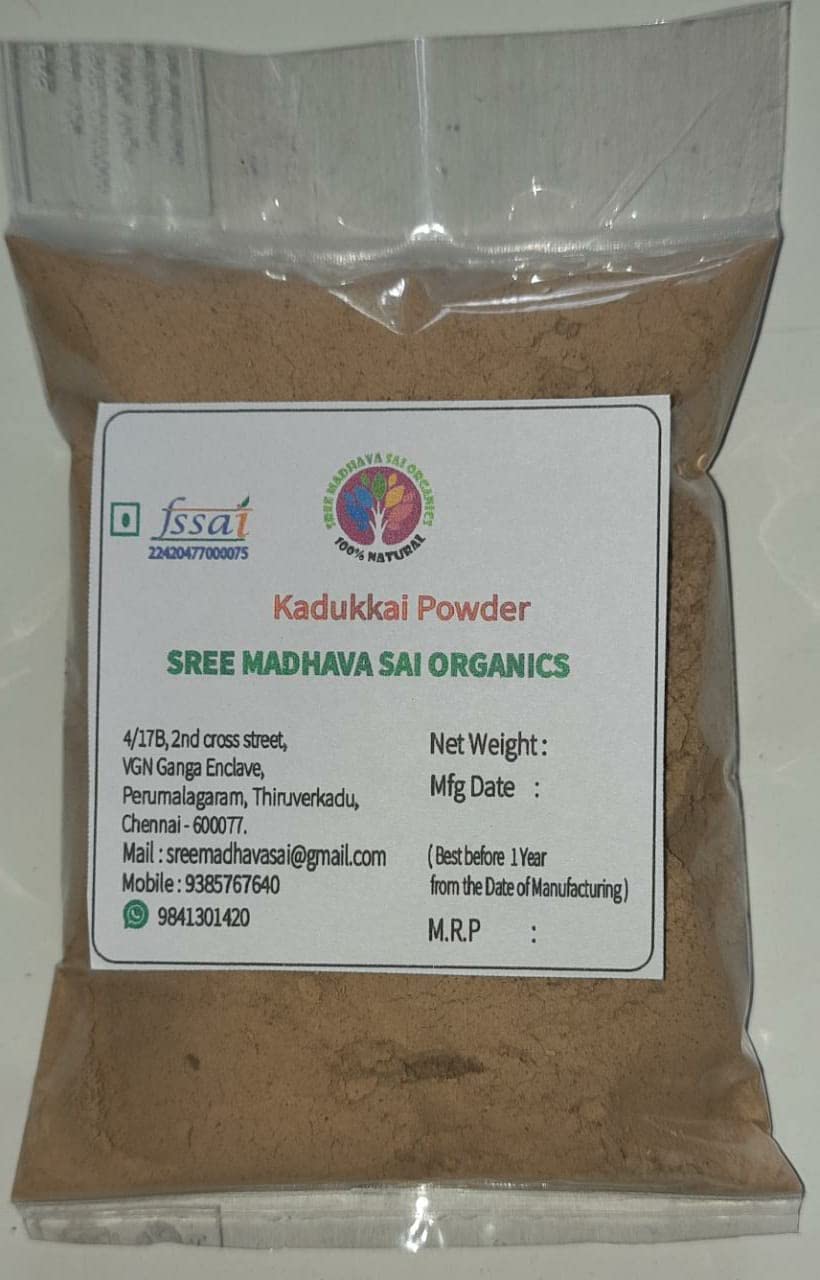 100g Herbal Kadukkai and Haritaki Powder for Constipation,  Slimming Formula , Hair Growth, Dark Circles, Face, and Skin