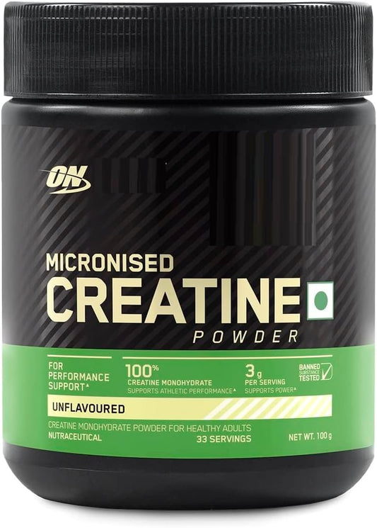 100g Micronized Creatine Monohydrate Powder - 33 Servings, Unflavored