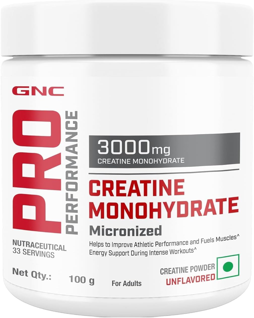 100g Micronized Creatine Monohydrate Powder - 33 Servings | Muscle Building Supplement