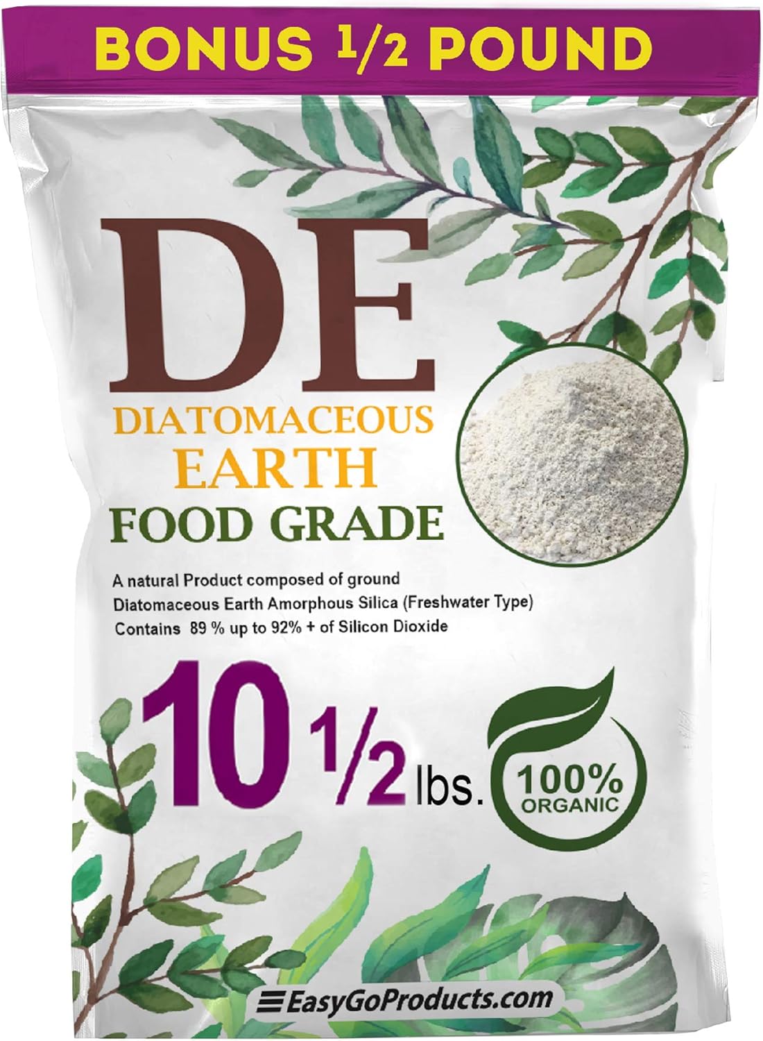 10.5 lbs Diatomaceous Earth & 5 lbs Oyster Shell Calcium Supplement for Chickens by EASYGO PRODUCTS