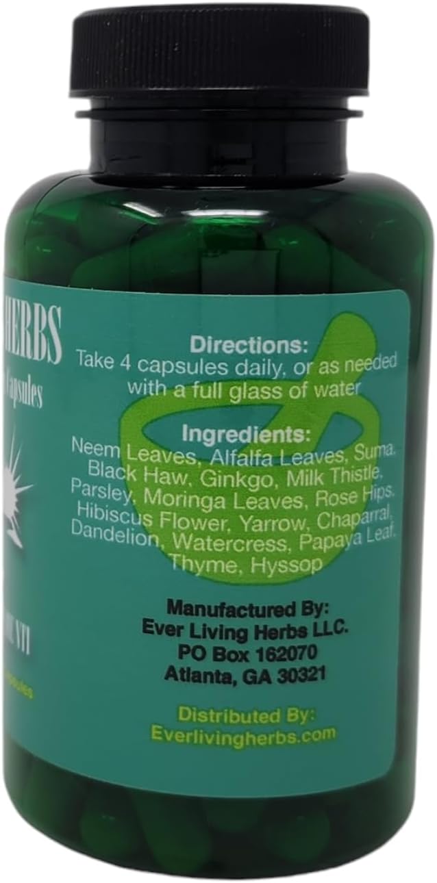 110 Capsules Ever Living Herbs Herbal Detox - All-Natural Formula from Italy