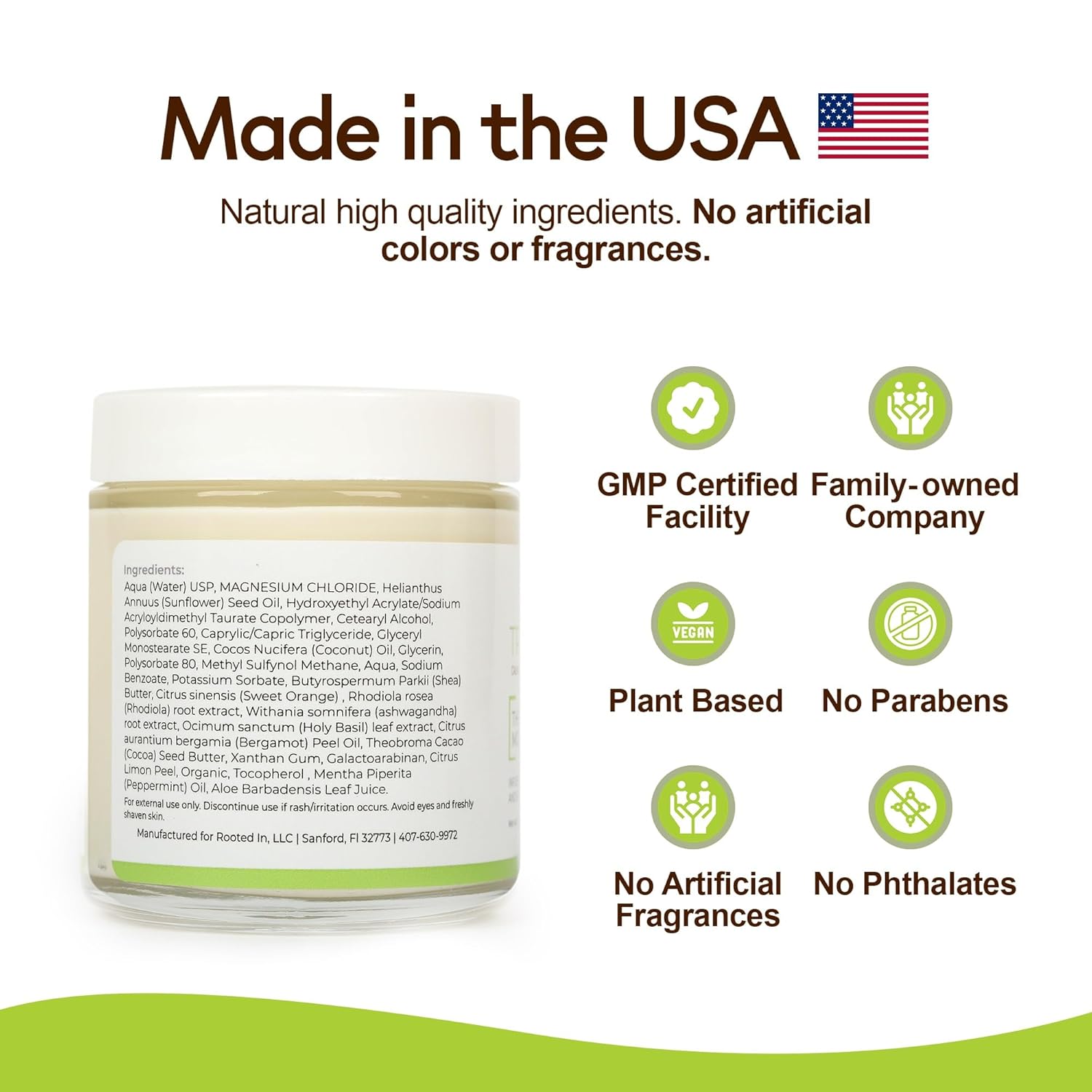 11,000mg Pure Magnesium Cream with Ashwagandha & Essential Oils for Kids & Adults - Non Greasy & Paraben-Free Relaxation Lotion for Calm Sleep & Muscle Relief