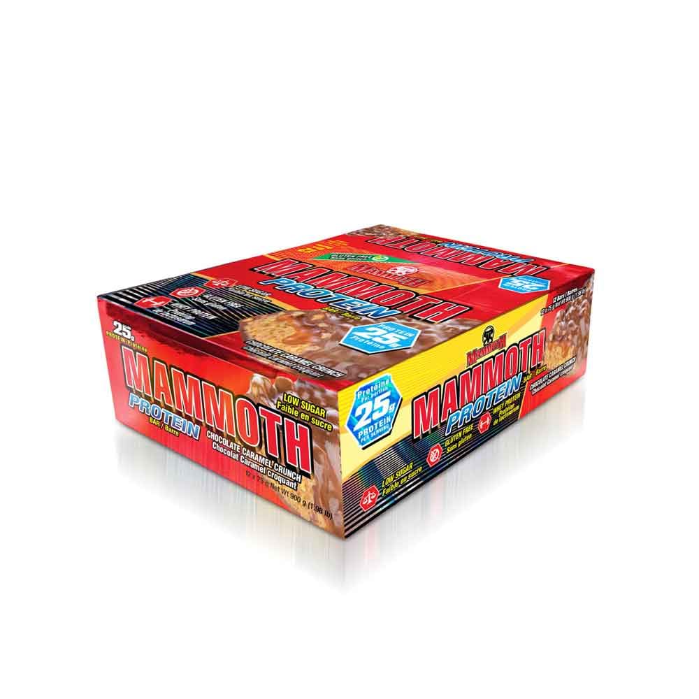 12 Count MAMMOTH Protein Bar, Chocolate Peanut Butter Crunch - 25g Protein, Low Sugar, Low Carb, Gluten Free - 12 x 65g