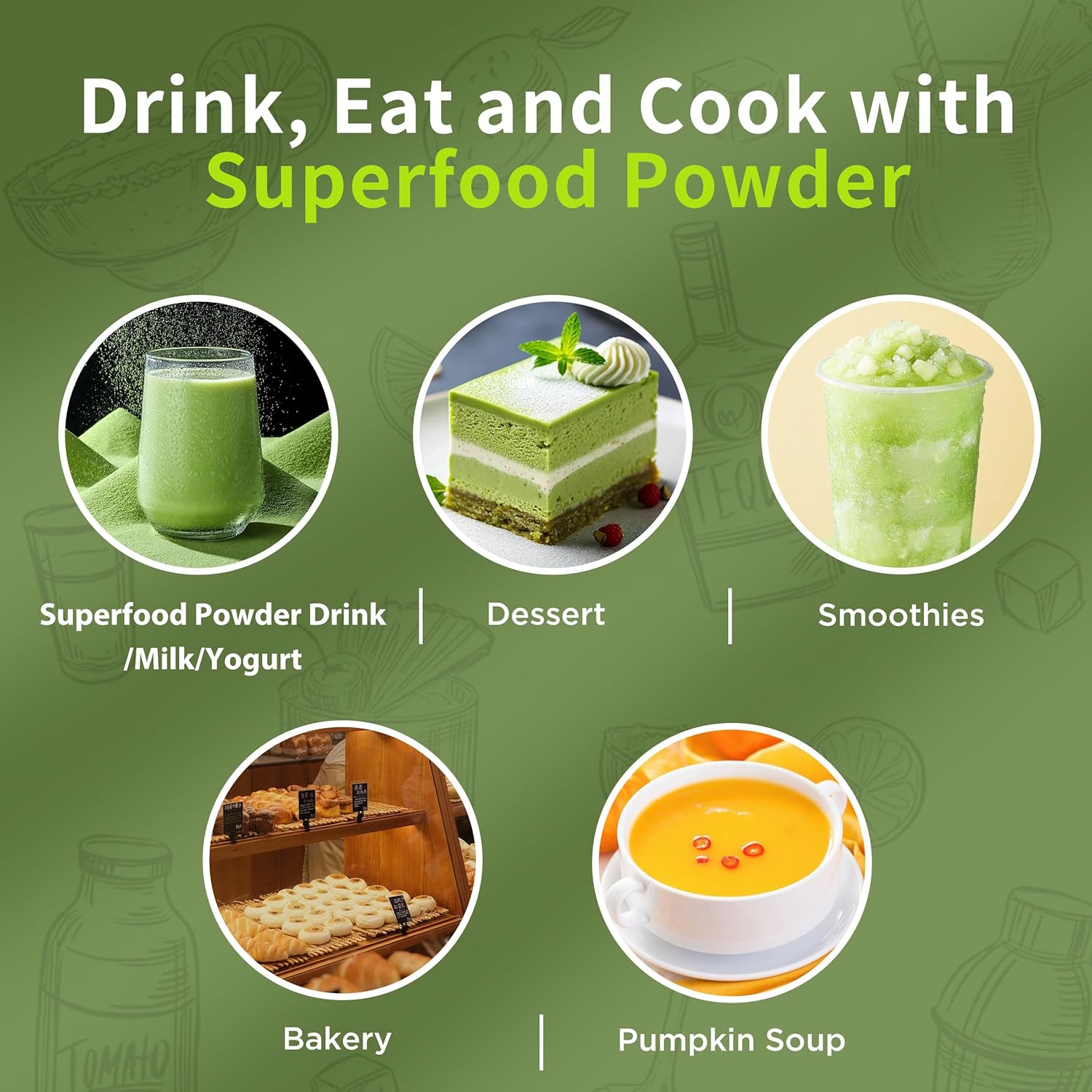 12 oz Hudetex Greens Powder Superfood Blend for Immune Support - Chlorella, Barley Grass, Kale, Beetroot Smoothie Mix Booster with Chlorophyll