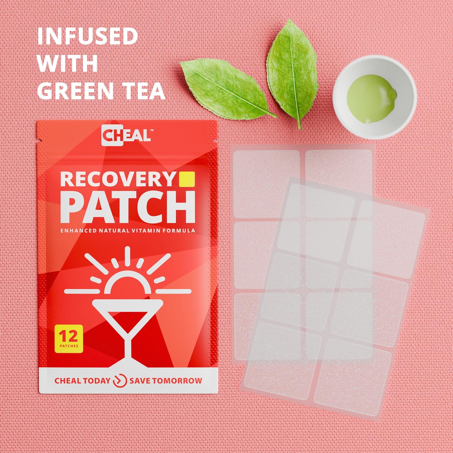 12 Pack of CHEAL Party Recovery Patches with B Complex Formula - Natural Hangover Relief for Better Mornings - Waterproof and Transparent - Essential for Pre-Drinking Recovery