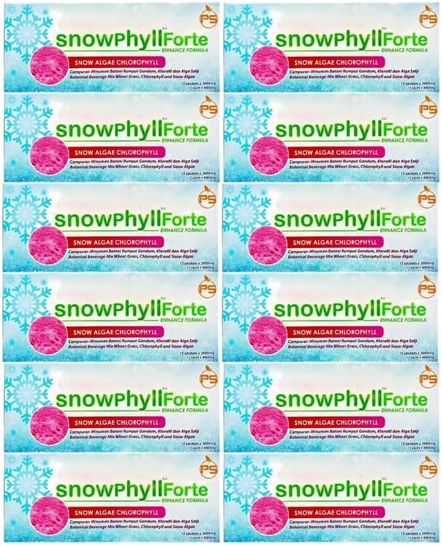 12 Packs Crystal Cell Snowphyll Forte Stem Cell Colon Care Formula - 15 Sachets/Pack