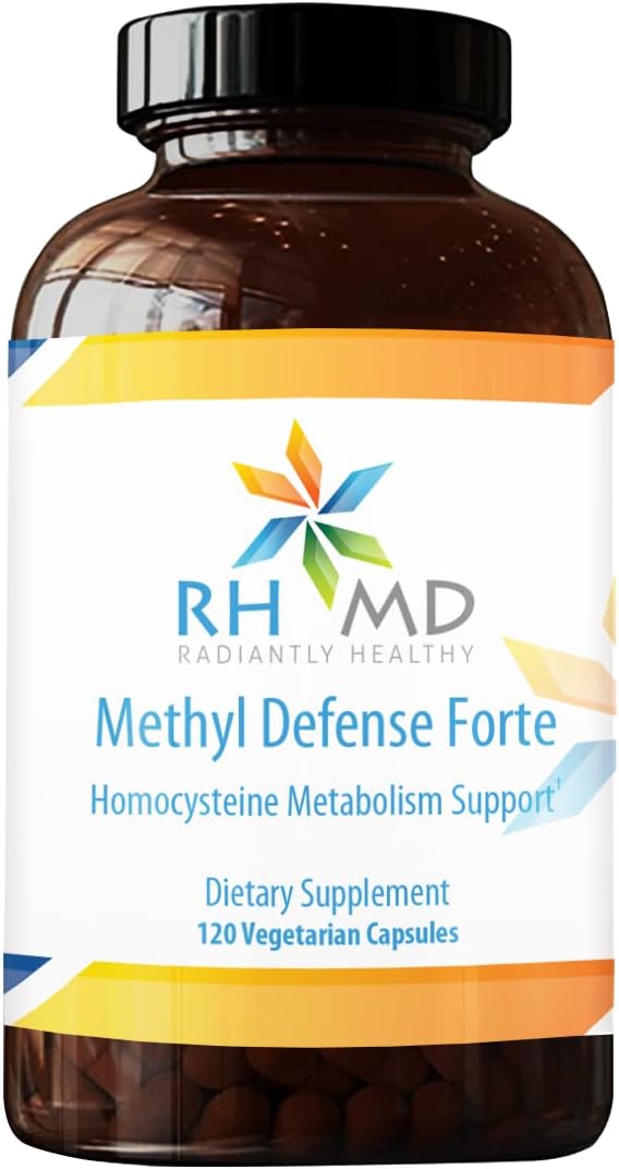 120 Capsules of Radiantly Healthy RHMD Methyl Defense Forte for Homocysteine Metabolism Support
