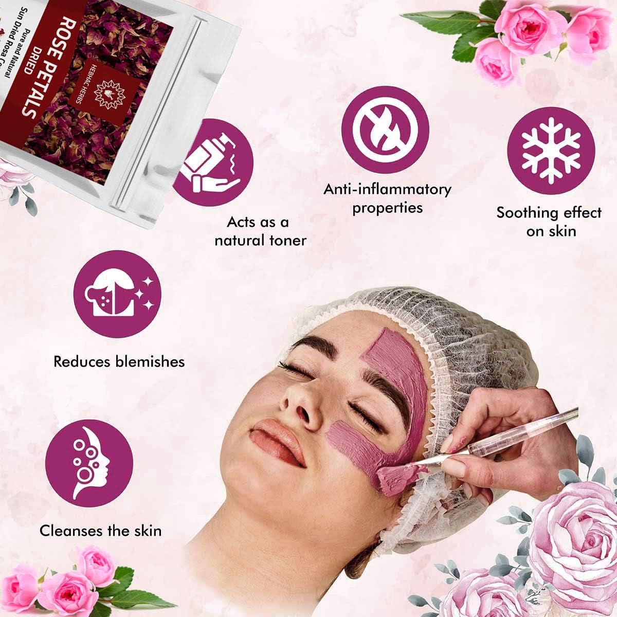 120 Moringa Capsules with 200g Dried Rose Petals by Hebhac Herbs