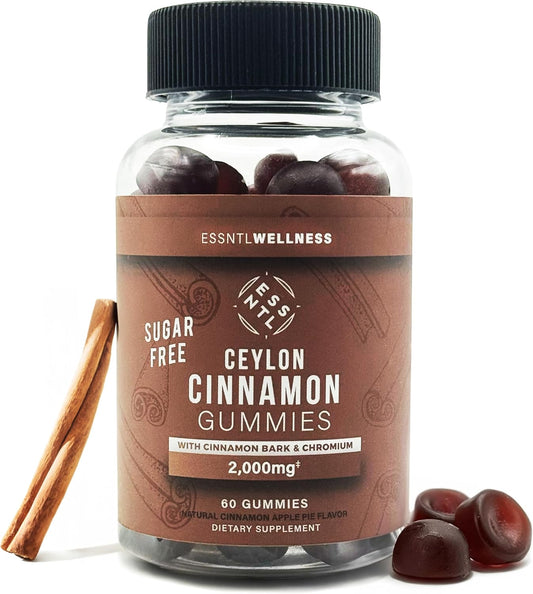 120ct ESSNTLWELLNESS Ceylon Cinnamon Gummies | 2000mg Per Serving | Antioxidant & Joint Support | Apple Pie Flavor | Vegan & Gluten-Free