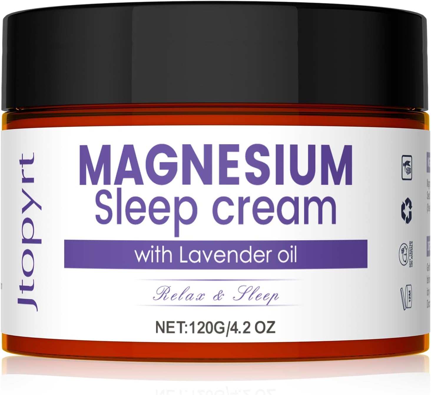 120g Jtopyrt Magnesium Sleep Cream with Lavender Oil for Leg Cramps Pain Relief - Moisturizing Topical Lotion Safe for Kids