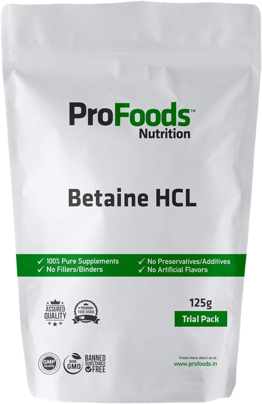 125 Grams of Food-Grade Betaine HCL Powder for Digestive Support