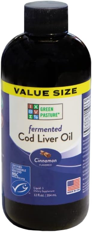 12oz Cinnamon Flavored Green Pasture Fermented Cod Liver Oil Liquid