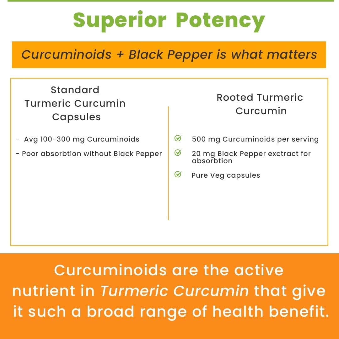 1300mg Curcumin (95%) with Black Pepper Extract | Immunity & Joint Health Support | 60 Veg Capsules