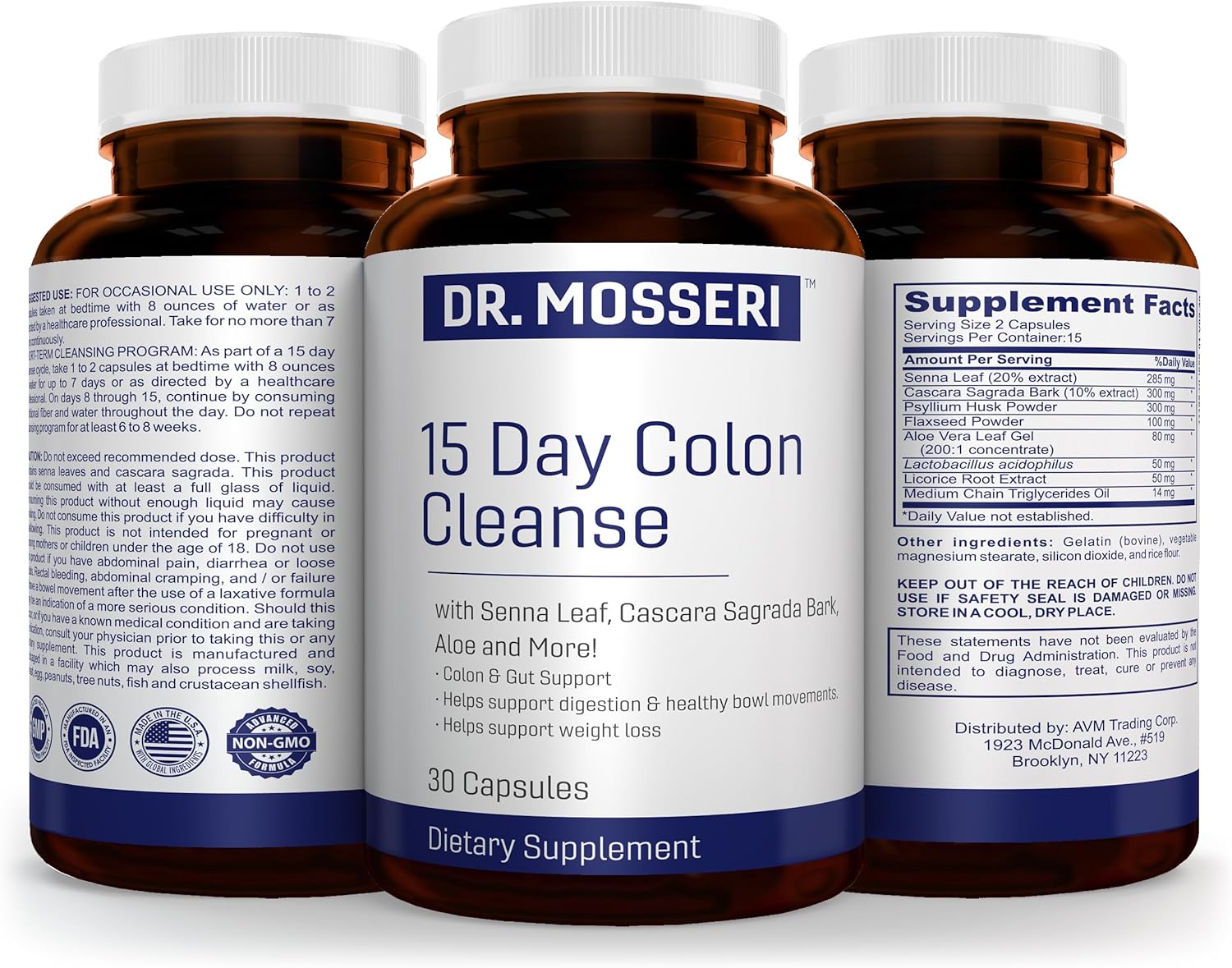 15-Day Colon Cleanse & Detox for  Slimming Formula , Gut Health, and Digestion - Relieves Constipation and Bloating - Supports Metabolism - Senna Leaf, Aloe, Psyllium Husk.