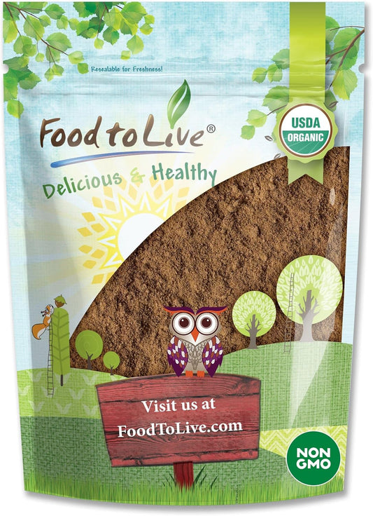 1.5 lb Food to Live Organic Red Reishi Mushroom Powder - Vegan Superfood for Immunity & Wellness, High in Antioxidants, Non-GMO, Pure for Smoothies