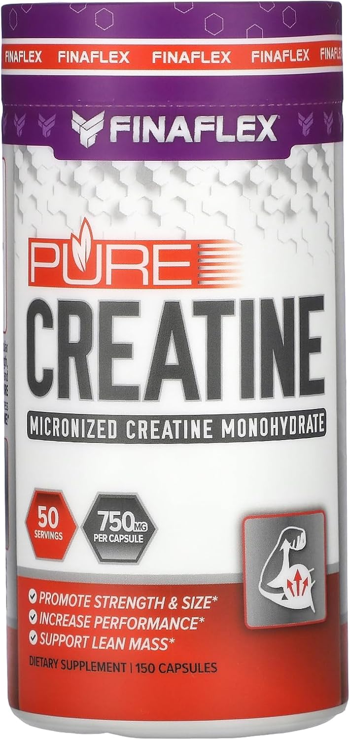 150 Capsules of FINAFLEX Pure Micronized Creatine Monohydrate for Strength, Size & Performance - 100% Pure - 50 Servings