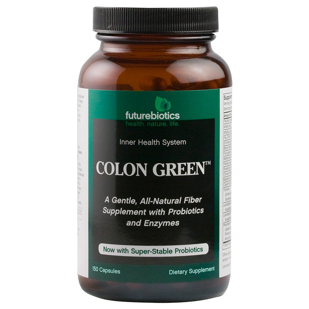 150 Vegetarian Capsules of Futurebiotics Colon Green Fiber Supplement - Natural Digestive Support