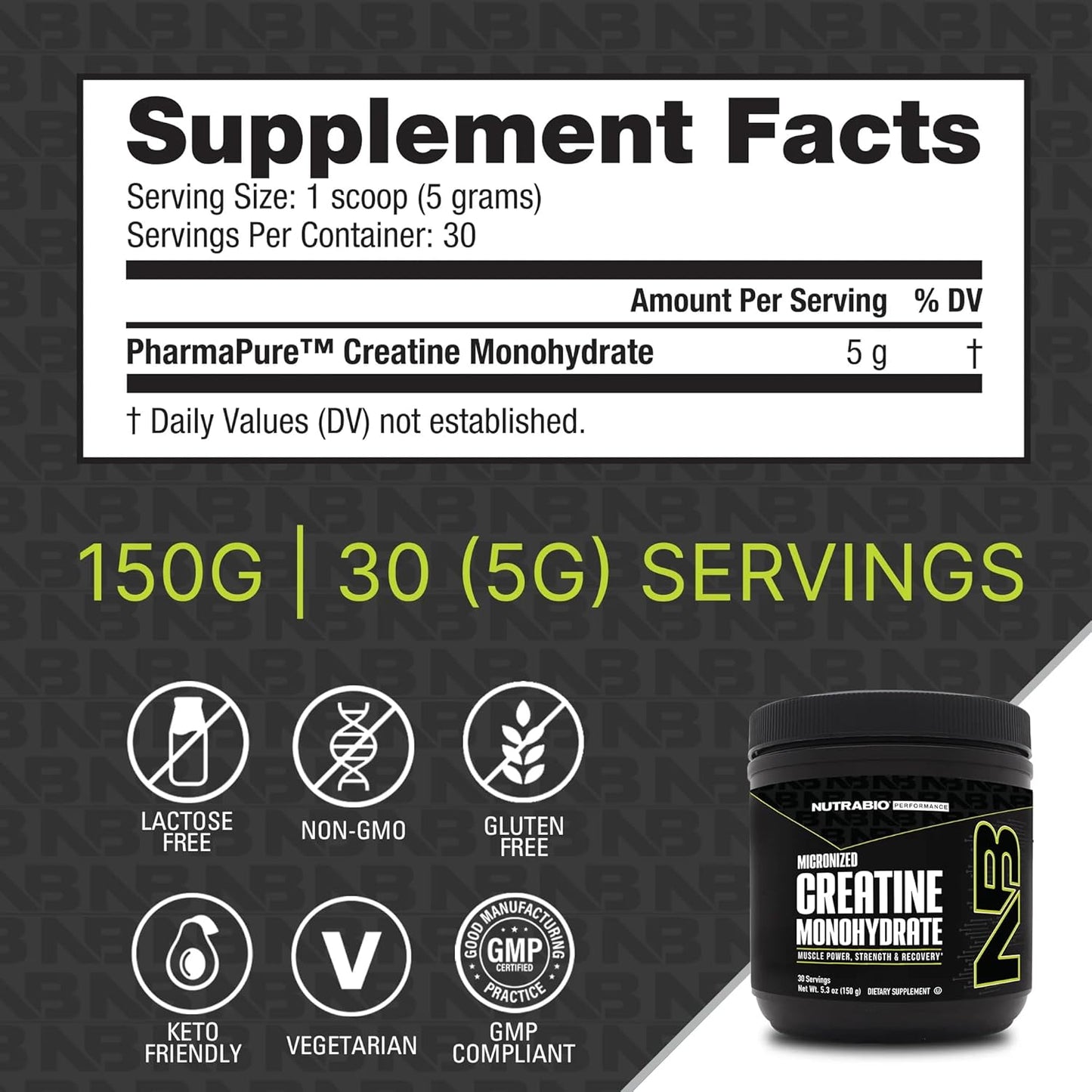 150g NutraBio Creatine Monohydrate & Blueberry Muffin Whey Protein Isolate Bundle - Muscle Energy, Lean Muscle Growth, Recovery, Strength