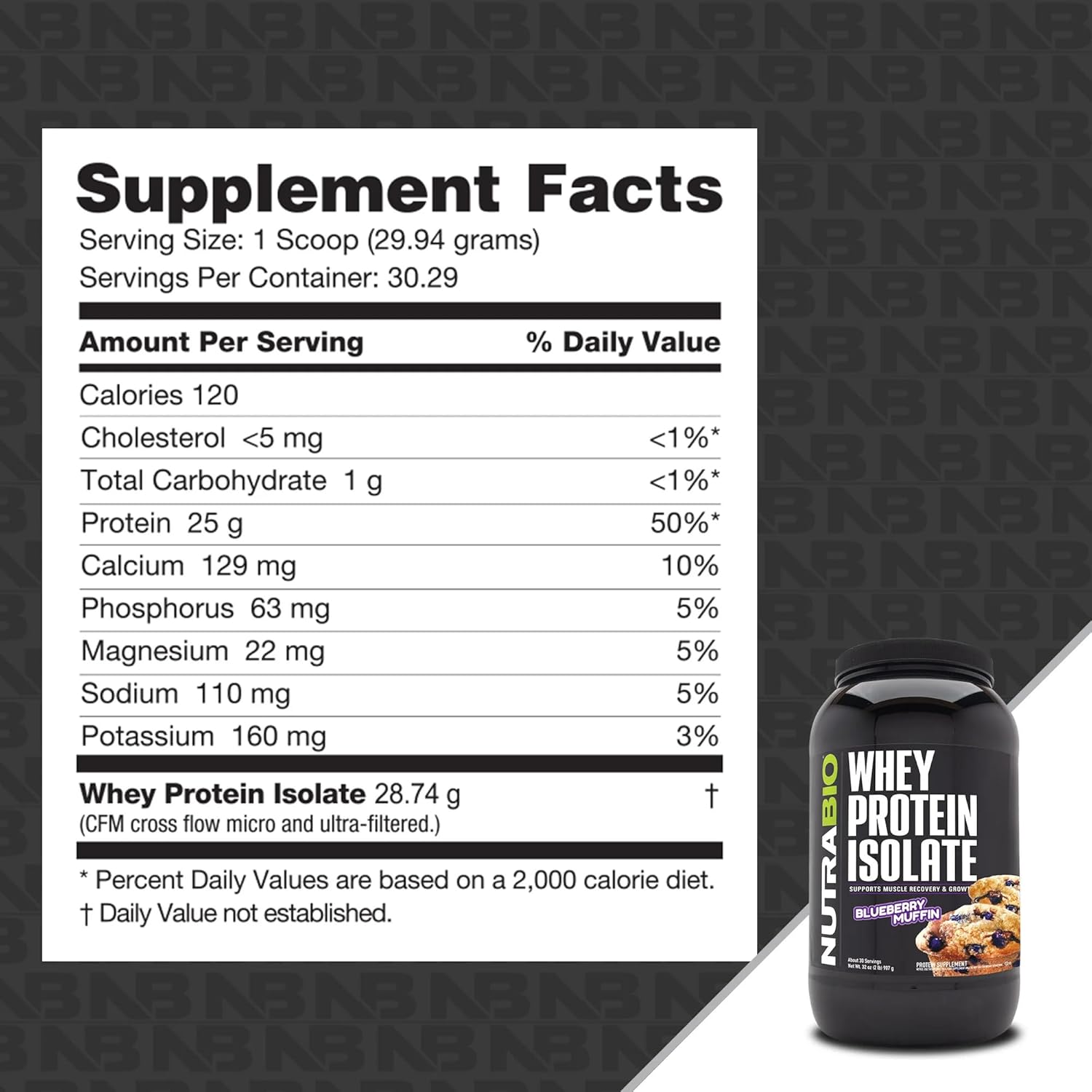 150g NutraBio Creatine Monohydrate & Blueberry Muffin Whey Protein Isolate Bundle - Muscle Energy, Lean Muscle Growth, Recovery, Strength