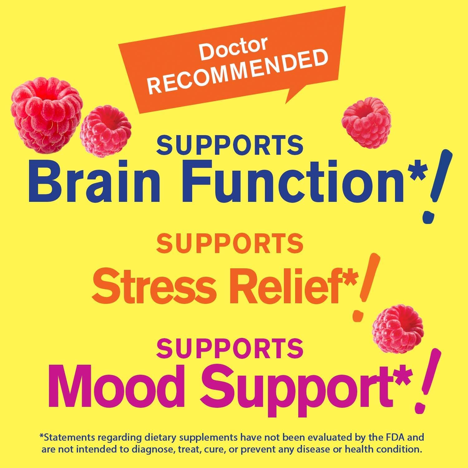 150mg Phosphatidylserine Gummies for Cognitive Support - Raspberry Flavor - Gluten Free - Non GMO - 60 Count