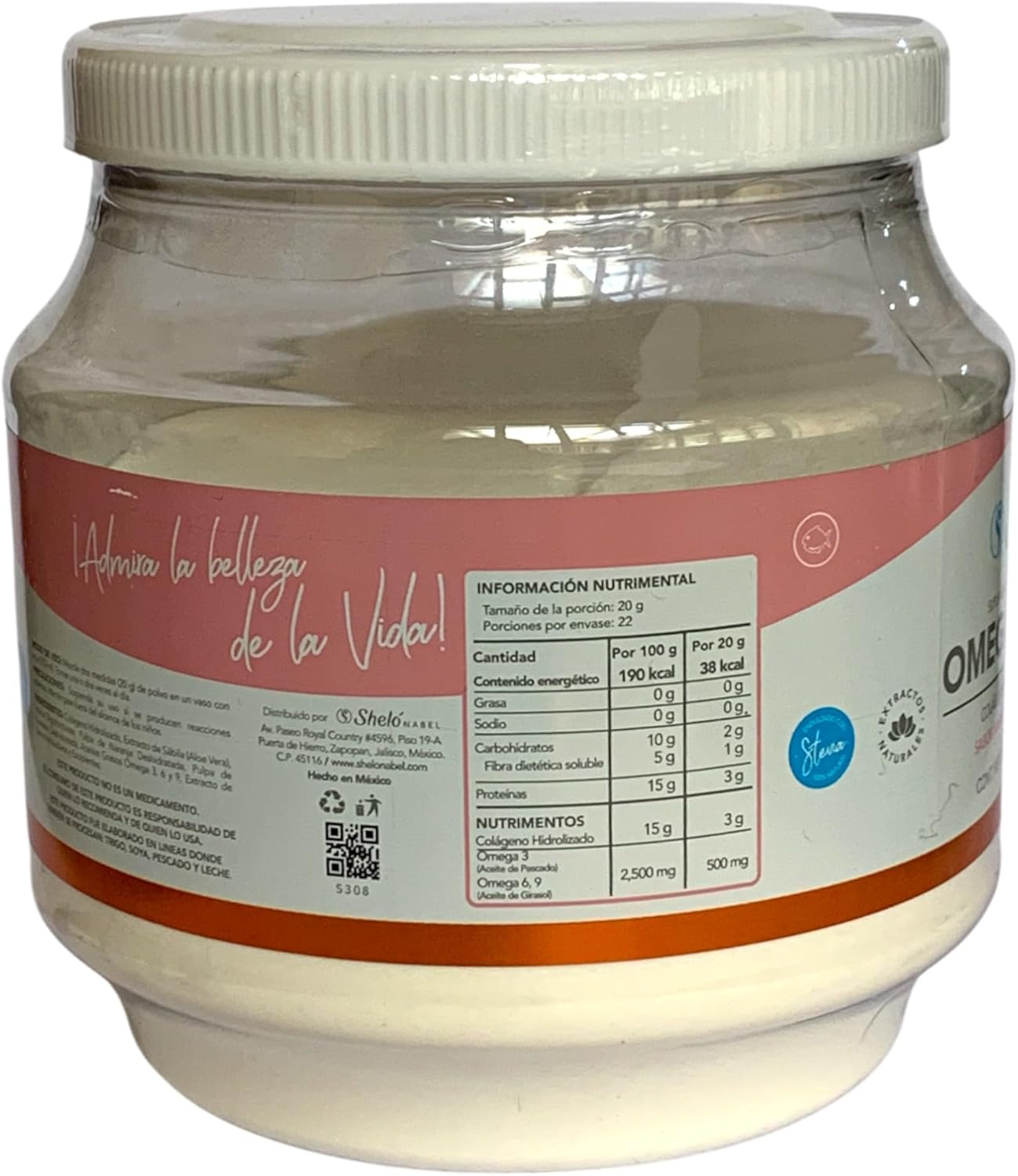 15.87 oz Sugar-Free Collagen Supplement with Omega Fatty Acids, Orange & Guava Flavor