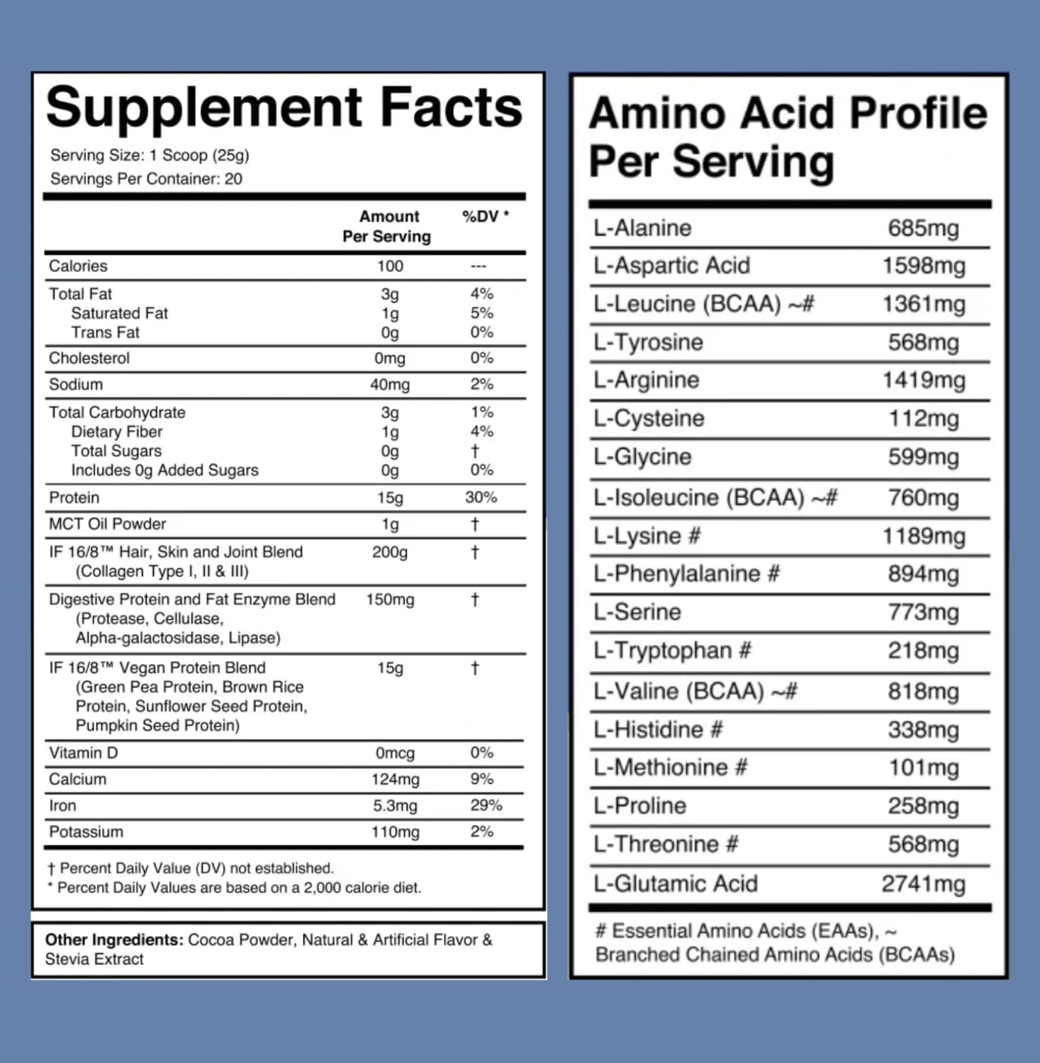 16-Hour Chocolate Collagen Protein with 15g Vegan Protein, 18 Amino Acids, MCT Oil, and Digestive Enzymes - 500g