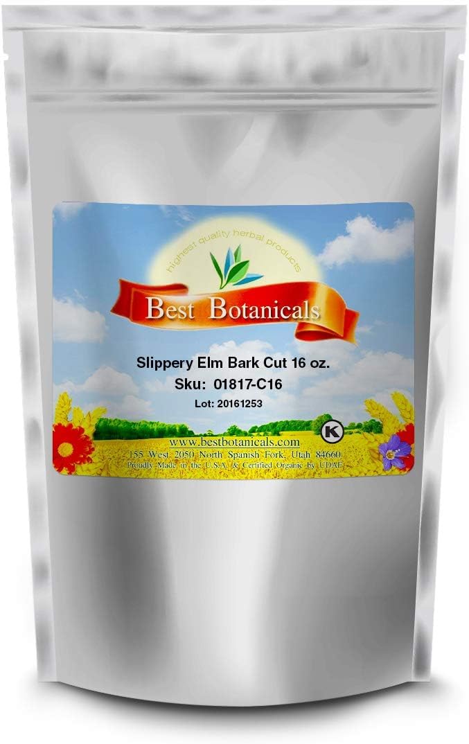 16 oz Best Botanicals Slippery Elm Bark Cut - Premium Quality Herbal Supplement