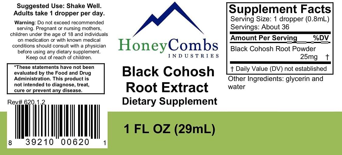 16oz Blue Cohosh Liquid Extract - Supports Memory, Nerves, Menstruation - Alcohol-Free by HoneyCombs Industries