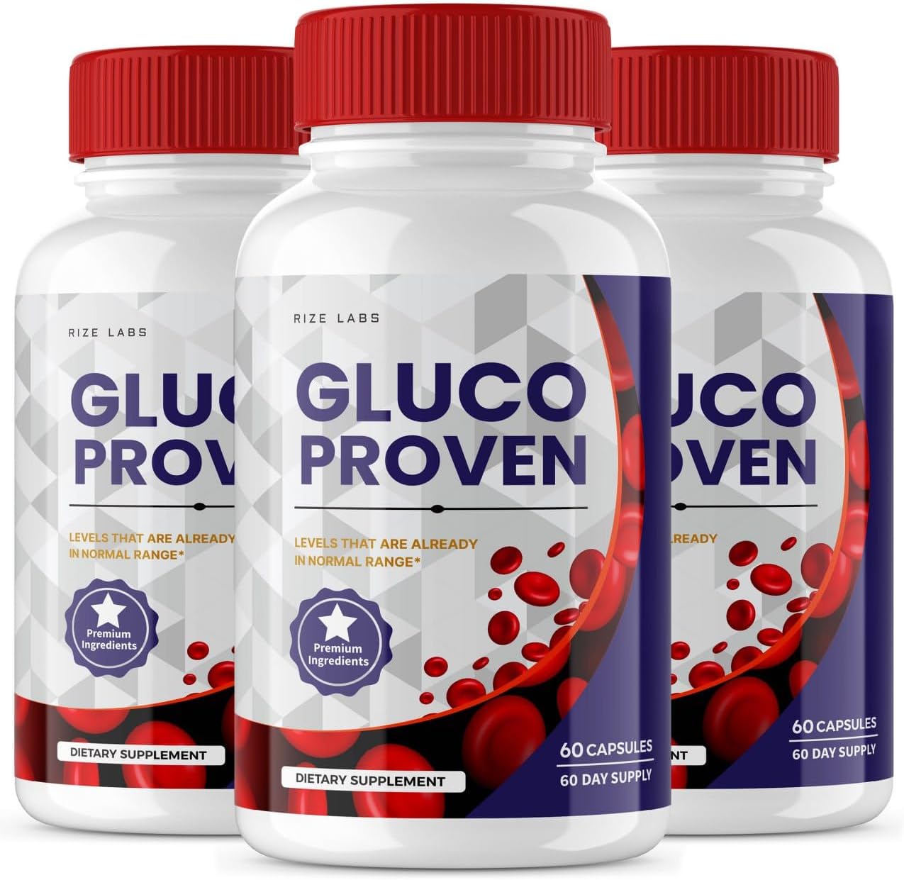 180 Capsules of rize labs Gluco Proven - Advanced Formula Supplement for Maximum Strength Support, All-Natural and Organic Non-GMO Formula
