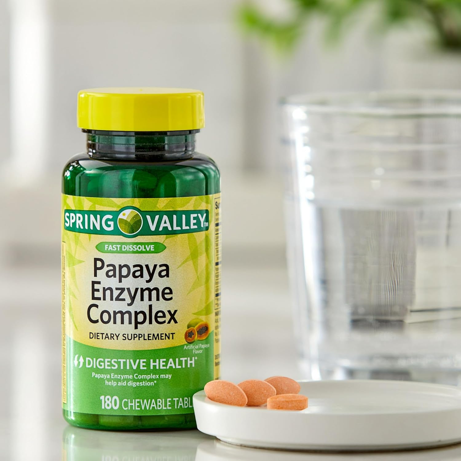 180 Count Papaya Enzymes Chewable Tablets - Dietary Supplement Complex by Fusion Shop Store