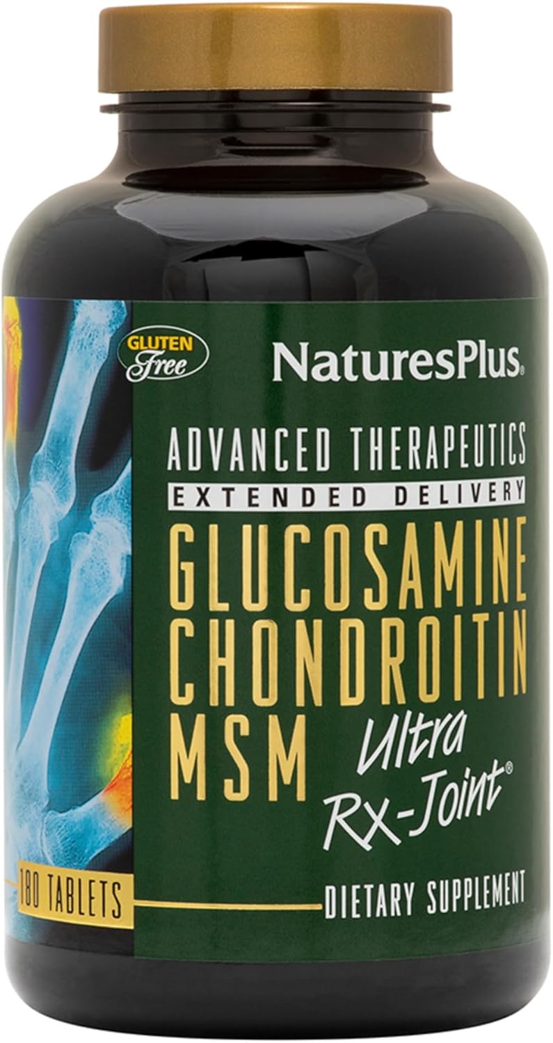 180 Tablets NaturesPlus Advanced Therapeutics Glucosamine/Chondroitin/MSM Ultra Rx Joint Tablets - Extended Delivery - High Potency Joint Support - Gluten-Free - 60 Servings