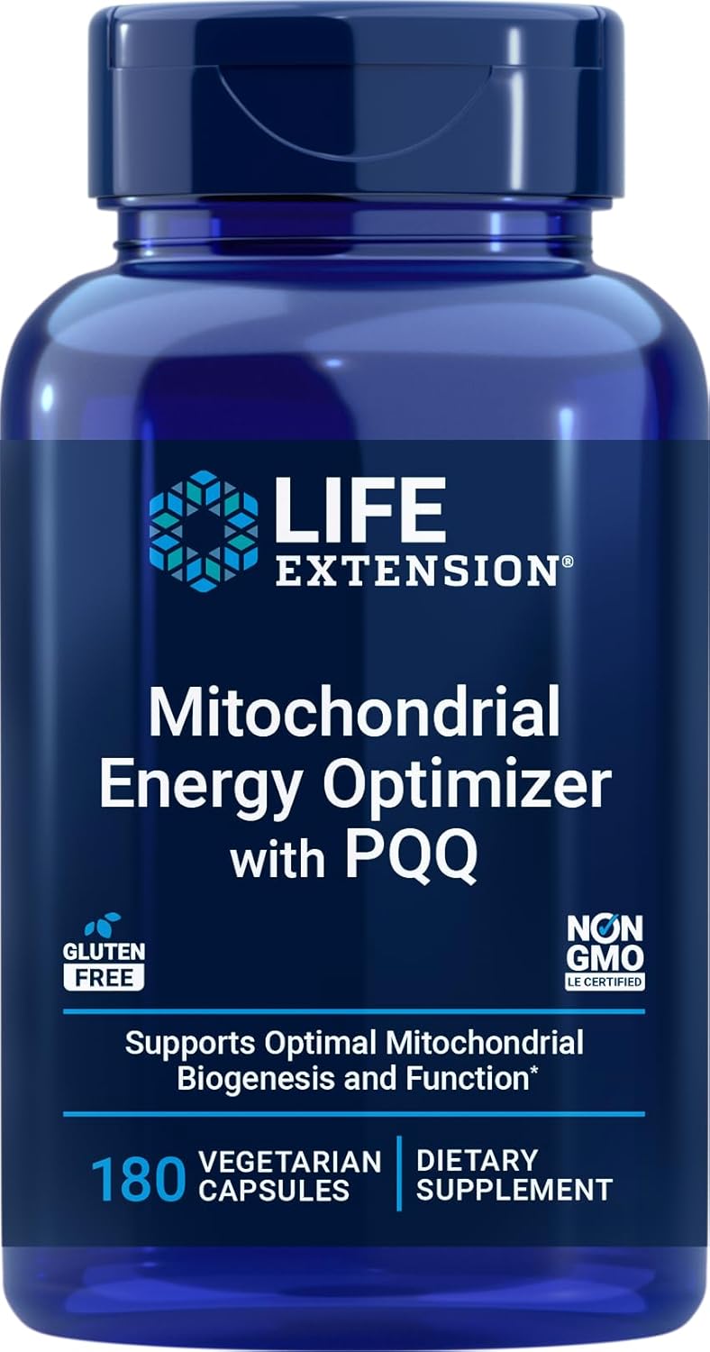 180 Vegetarian Capsules Life Extension Mitochondrial Energy Optimizer with PQQ - Boost Energy Production and Support Cellular Health