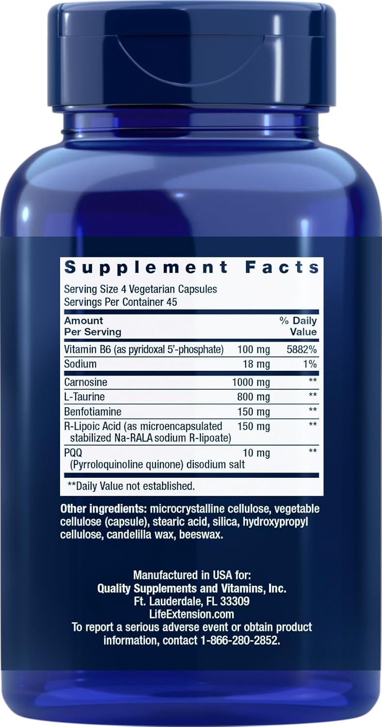 180 Vegetarian Capsules Life Extension Mitochondrial Energy Optimizer with PQQ - Boost Energy Production and Support Cellular Health