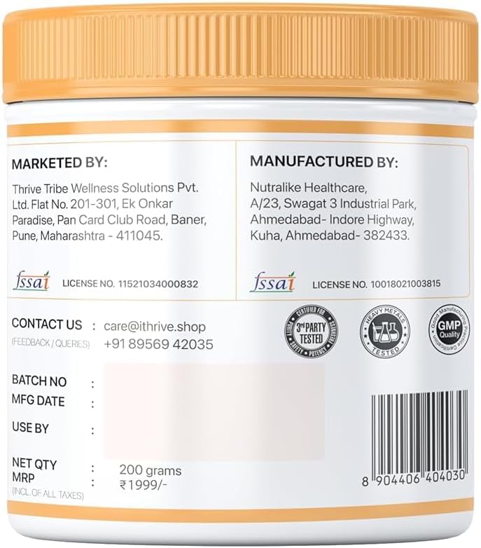 180gm iTh.rive Esse.ntials Magnesium Bisglycinate Chelated Powder - 60 Servings for Sleep & Recovery, Nerve Function, Muscle Health - 90.9% DV