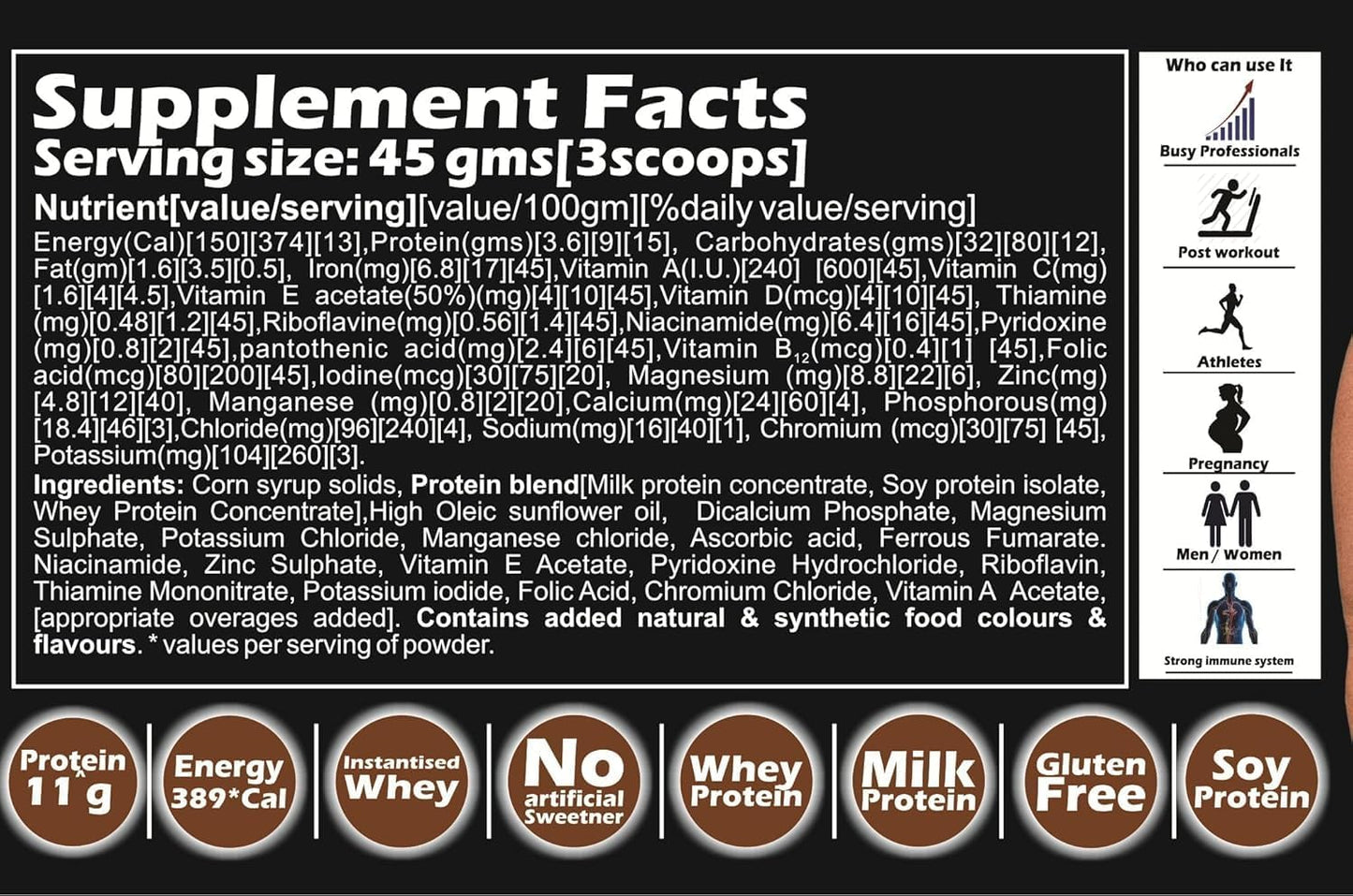 1kg Chocolate Weight Gainer Protein Powder - High-Quality Formula for Muscle Growth and Recovery