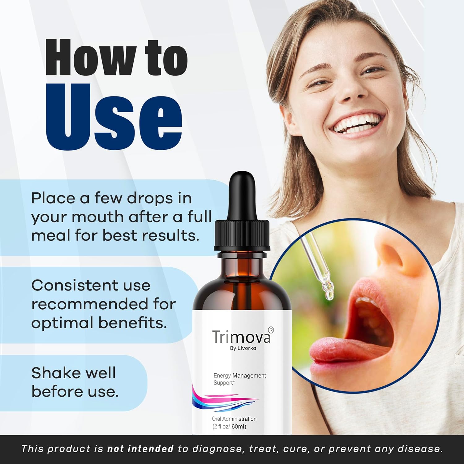 2 Bottles of LIVORKA Trimova Liquid Drops Advanced Formula for Metabolism Support, 60-Day Supply