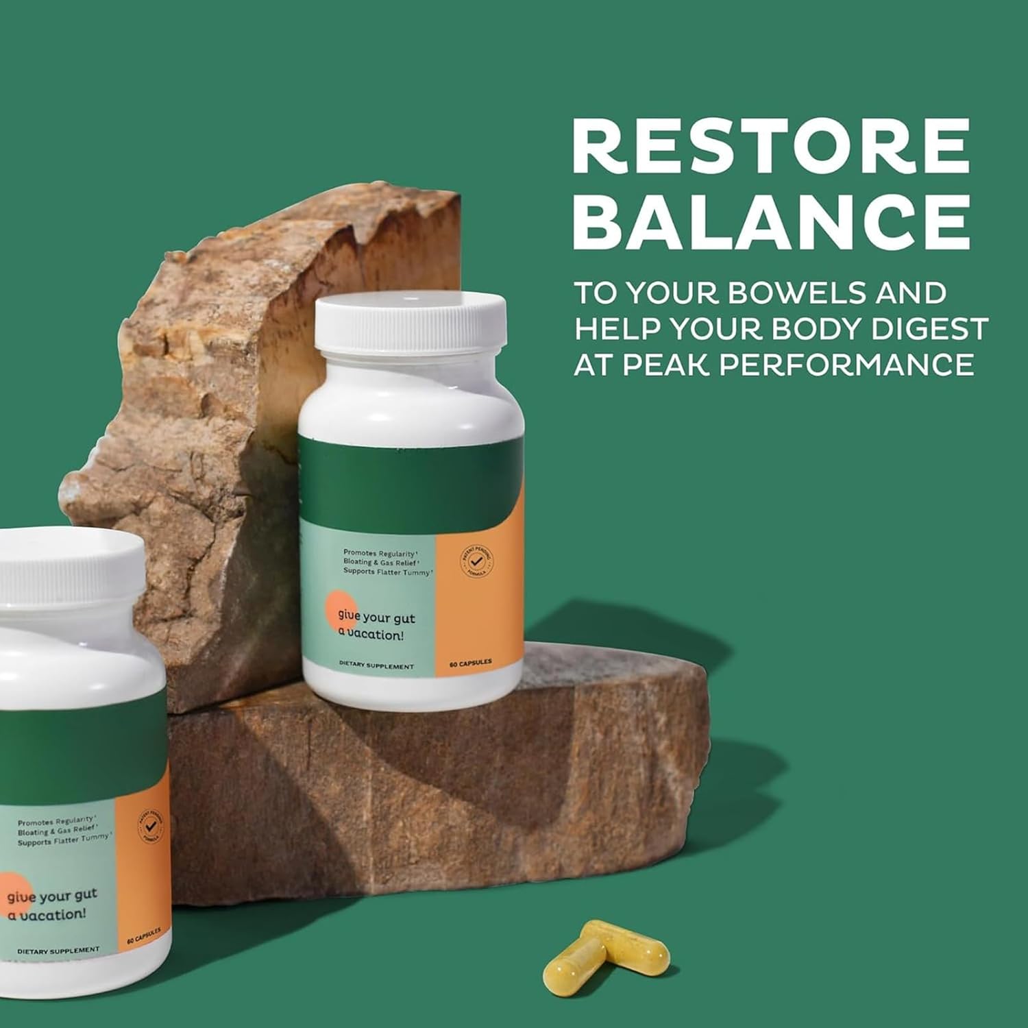 2 Bottles Probiotic for Gut Health: Relief Gas, Bloating, Constipation, Leaky Gut Repair, Cleanse & Regulate Digestion