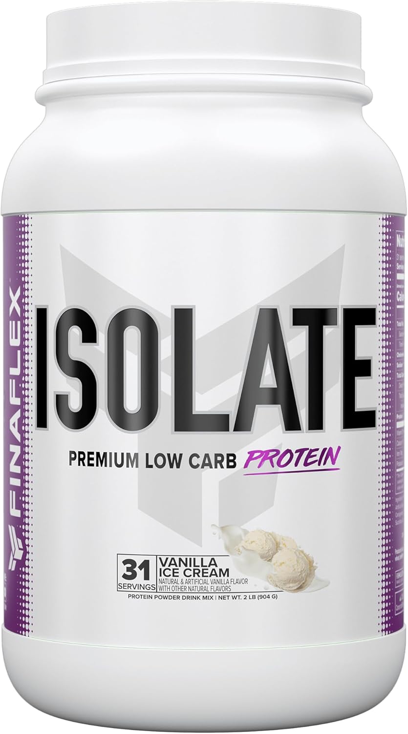 2 lb FINAFLEX Isolate Vanilla Ice Cream Protein Powder - 25g Protein Per Serving - Milkshake Taste - Sugar, Fat, Gluten Free - 31 Servings